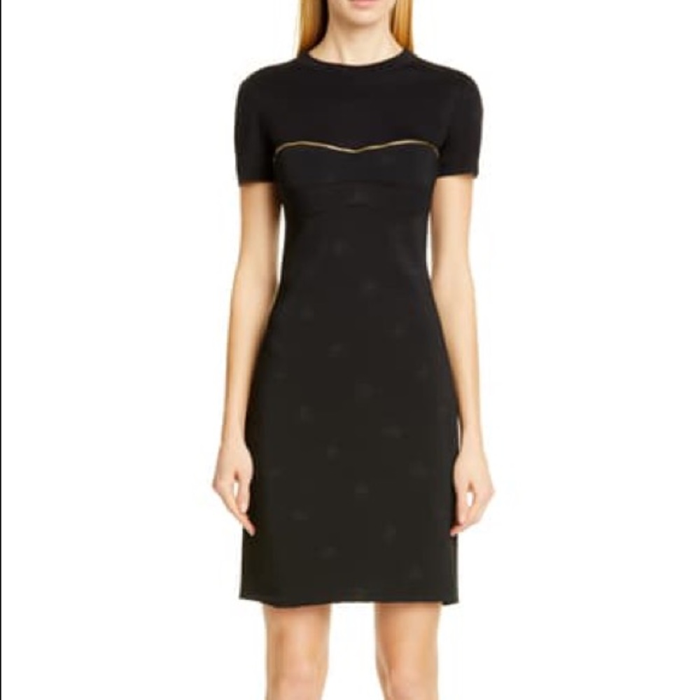 Brandon Maxwell zip bodice silk sheath sz2